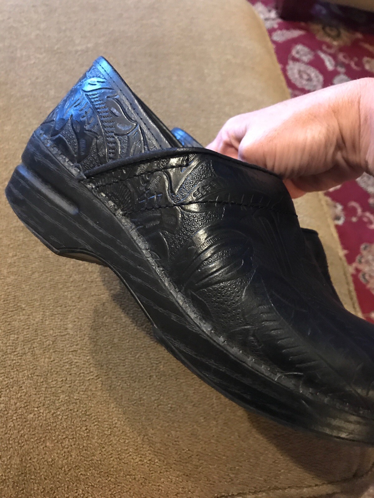 Women’s Size 38 (7.5-8) M Dansko Black Leather Professional Clog (TD)