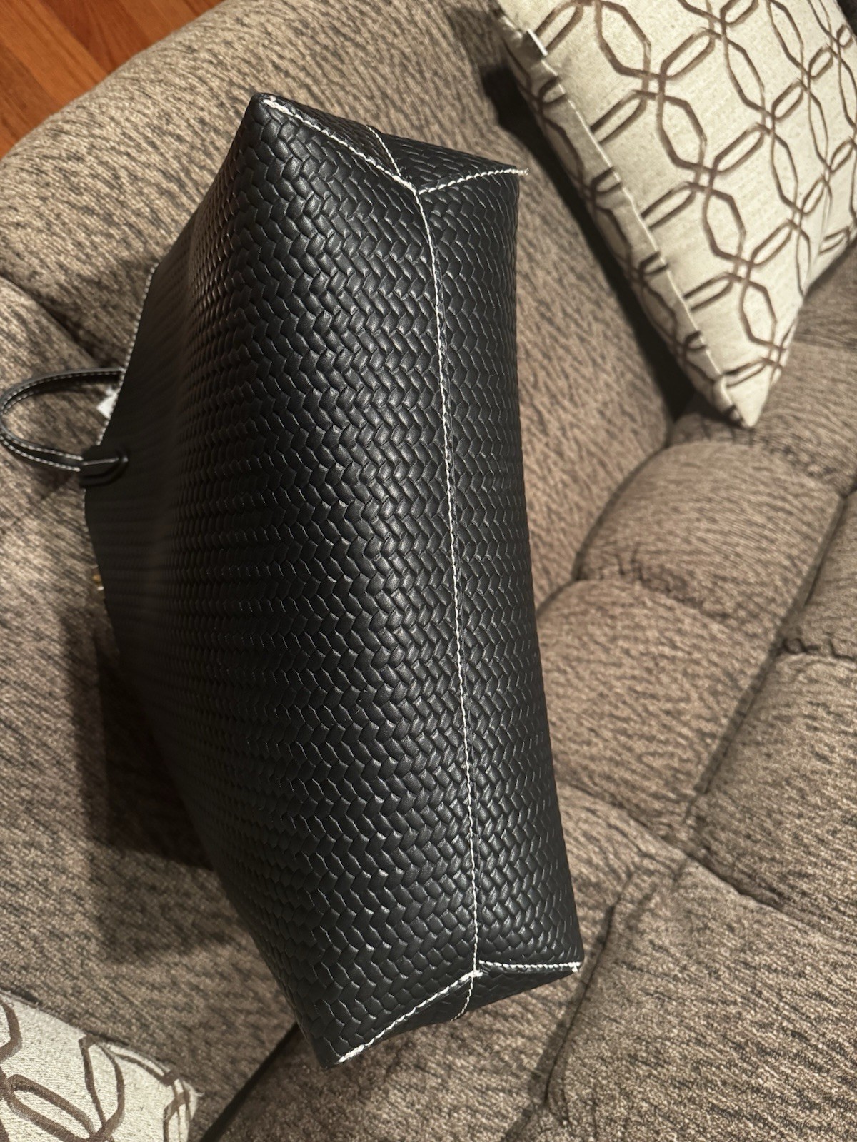 Sam Edelman Eva Large Woven Tote Bag In Black