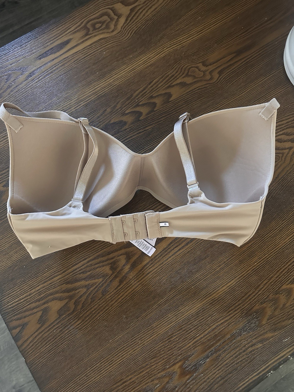Victoria’s Secret PINK Wireless T-Shirt Bra Beige Solid Hook & Eye 32DD