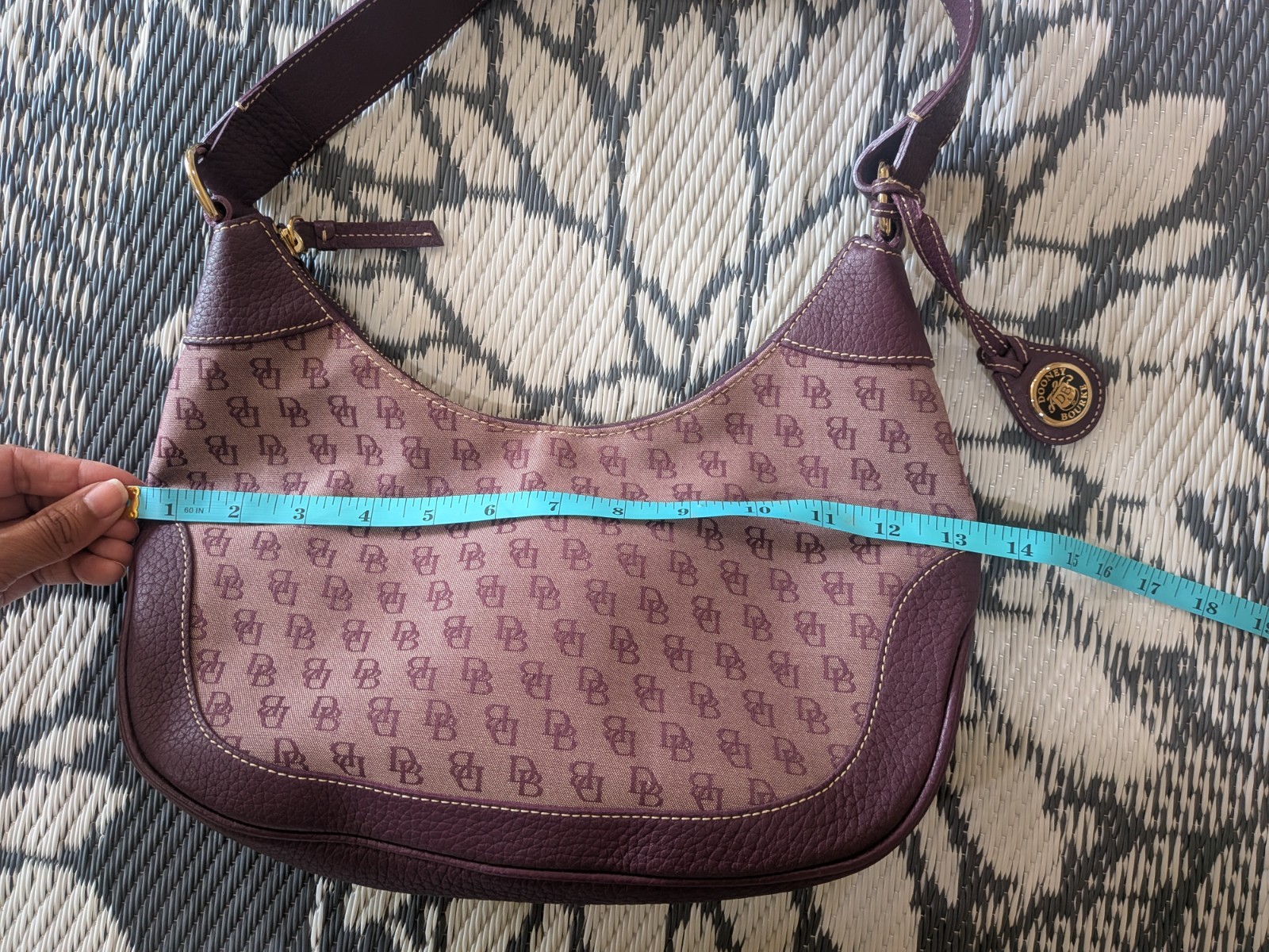 Vintage Y2K Bag | Dooney & Bourke Monogram Shoulder Bag – Hobo Style/Plum Color