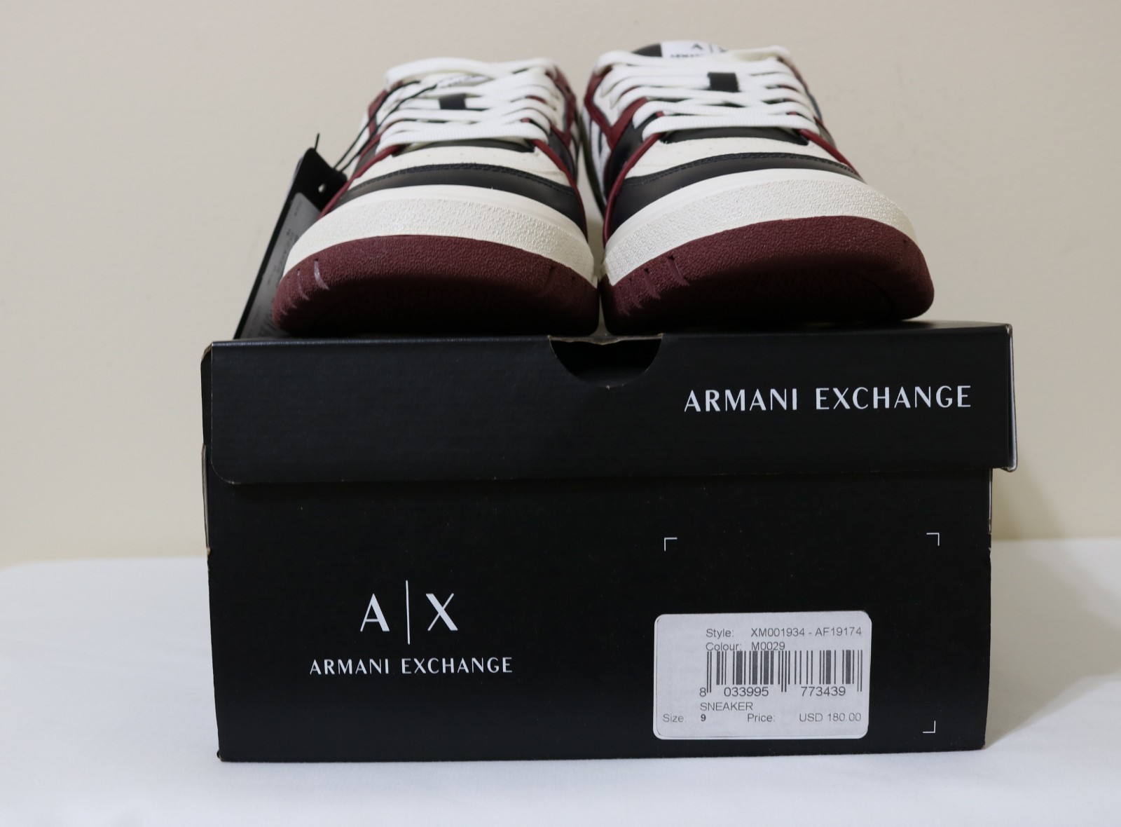 Armani Exchange Men Sneakers with Maxi shoes Size 9 , 10 , 11 , 13 new with box