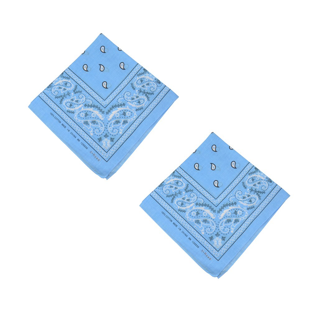 2,4,6,10,12 x “Baby Blue” Bandana 100% Cotton Paisley Head Wrap Scarf