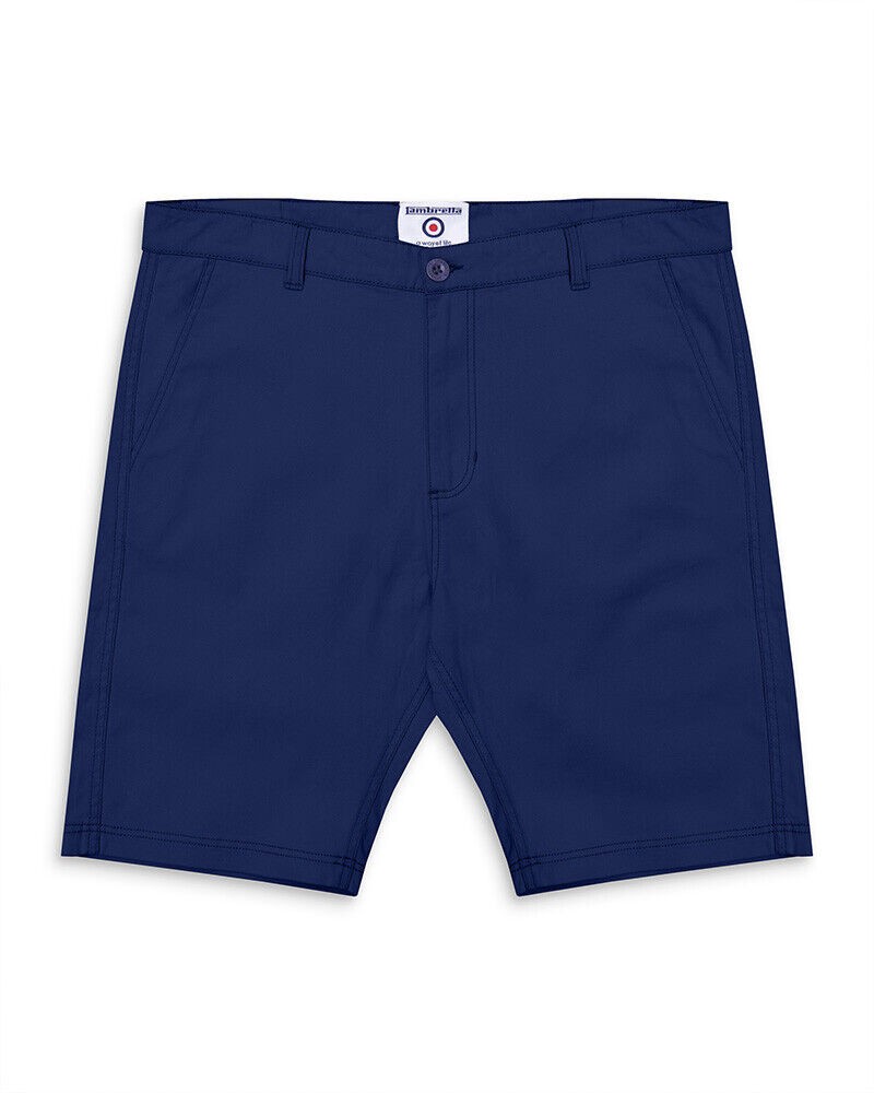 Mens Lambretta Chino Casual Classic Shorts Waist Sizes 32 to 40