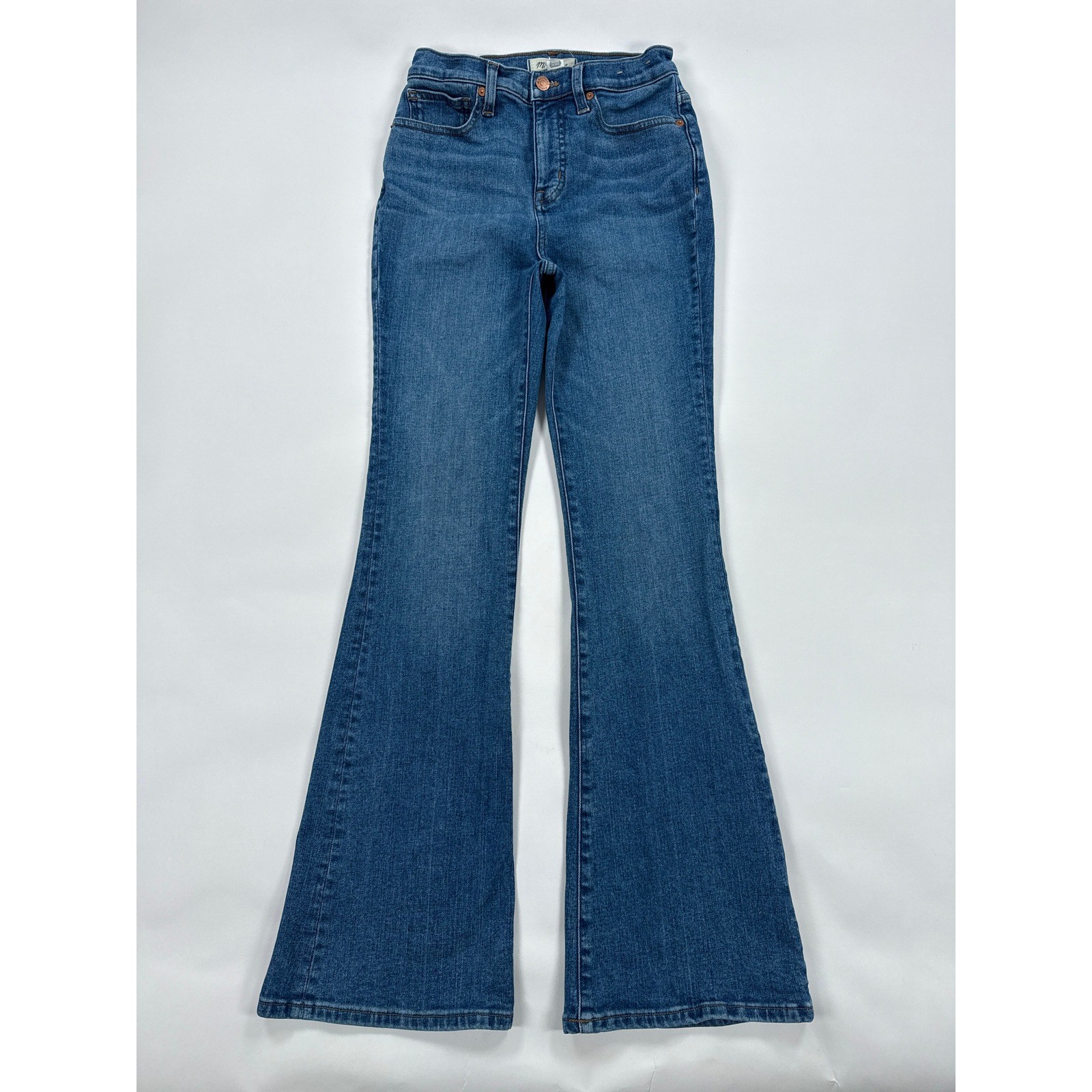 Madewell Womens Jeans 25 Blue Skinny Flare High Rise Stretch Boho 70s Minimalist