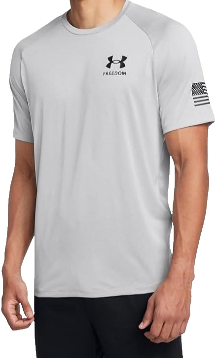 UNDER ARMOUR FREEDOM TECH SHORT SLEEVE TSHIRT Men’s X-Large Gray #1369468