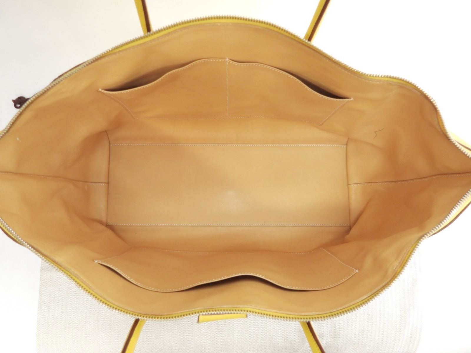 Hermes Paris Bombay 40 Tote Bag Taurillon Clemence Yellow 21.6*10.2*7 inch