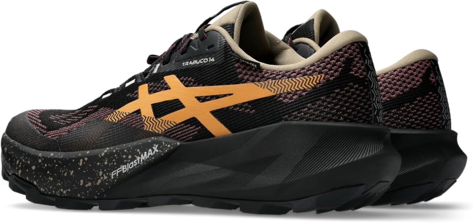 ASICS Men’s Trabuco 14 GTX Trail Running Shoes – Black/Brisket Red – 7.5