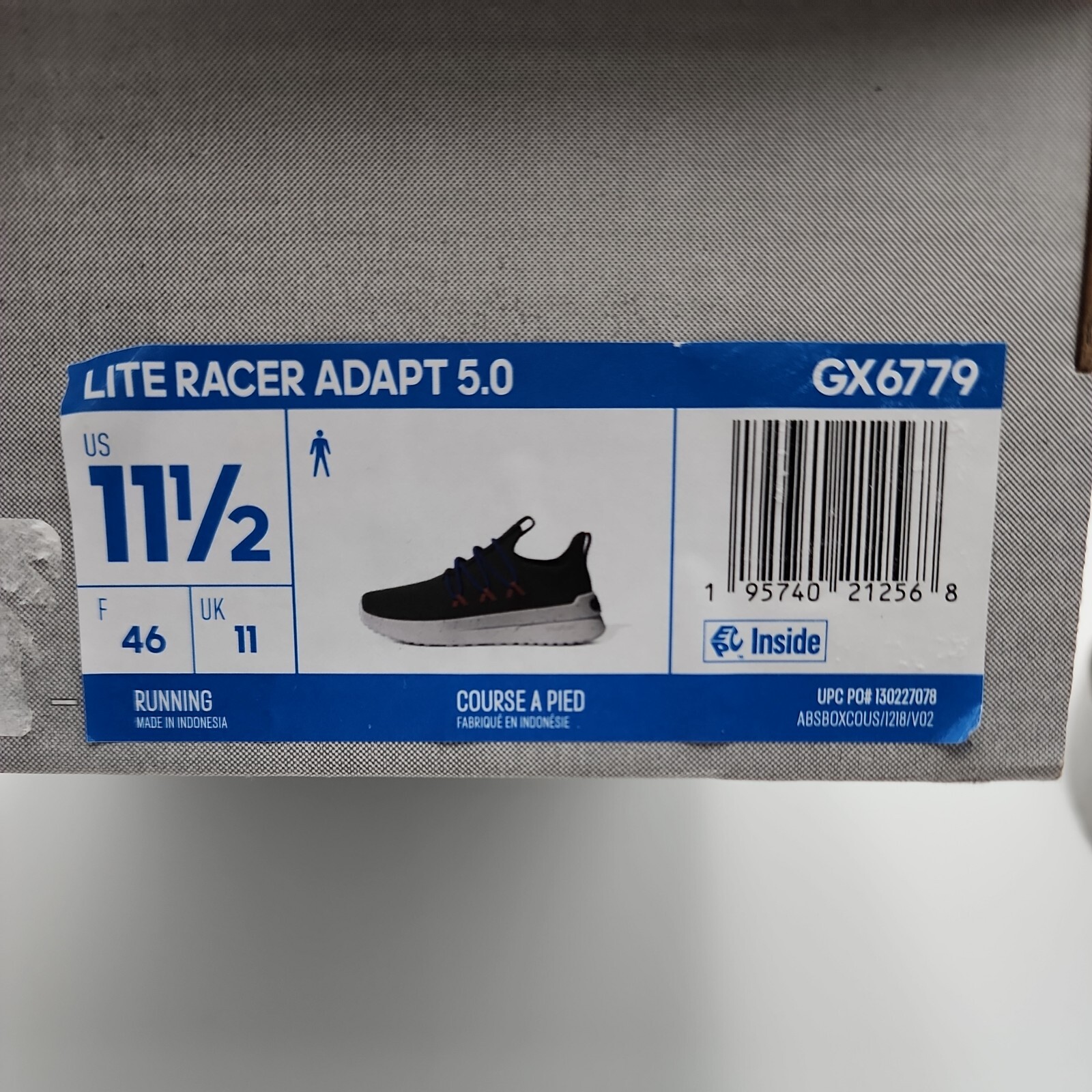 Adidas Lite Racer Adapt 5.0 Men Athletic Sneakers Olive Running GX6779 Size 11.5