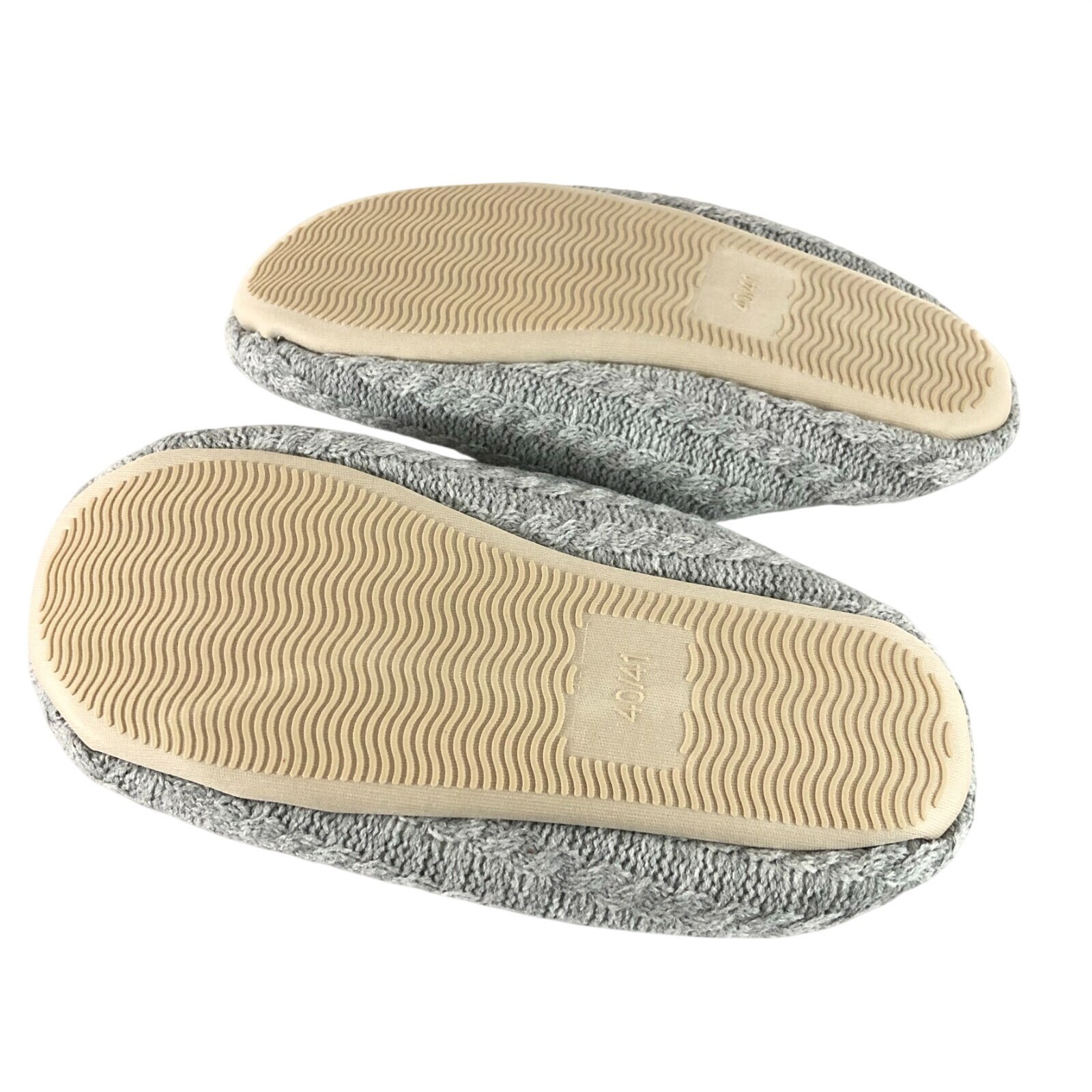 Womens Clog Slippers Knit Fabric Slip On Gray Size 40/41 US 9/10