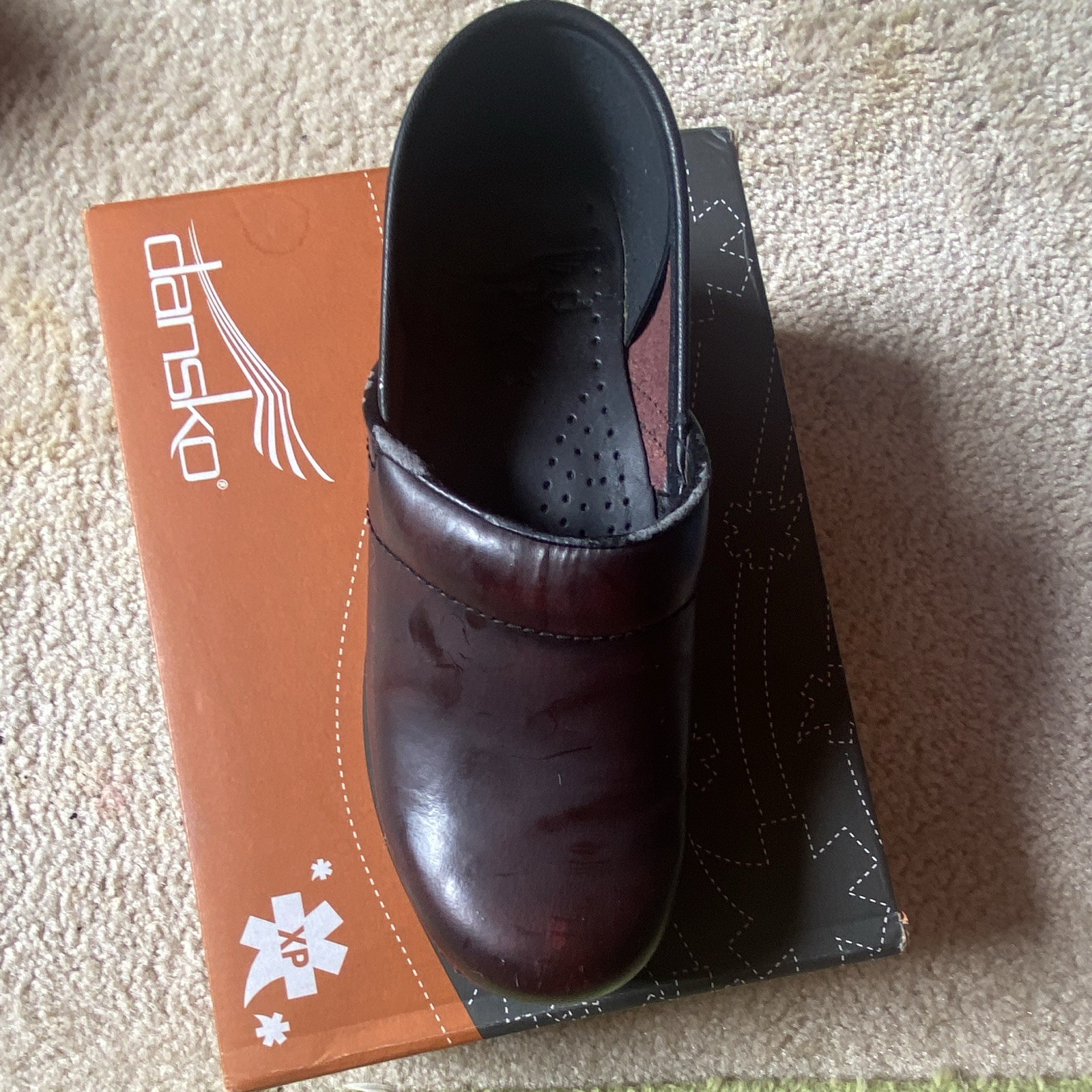 Dansko Pro XP Leather Slip-On Clog Brown Slip Resistant US 5.5 New Defects