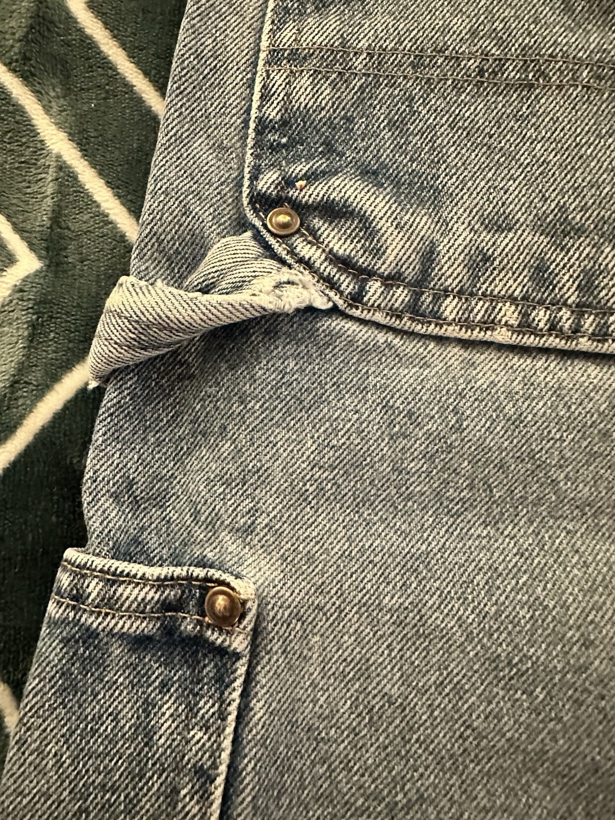 VTG Carhartt Double Front Knee Denim Carpenter Jean Dungaree Size 33×30
