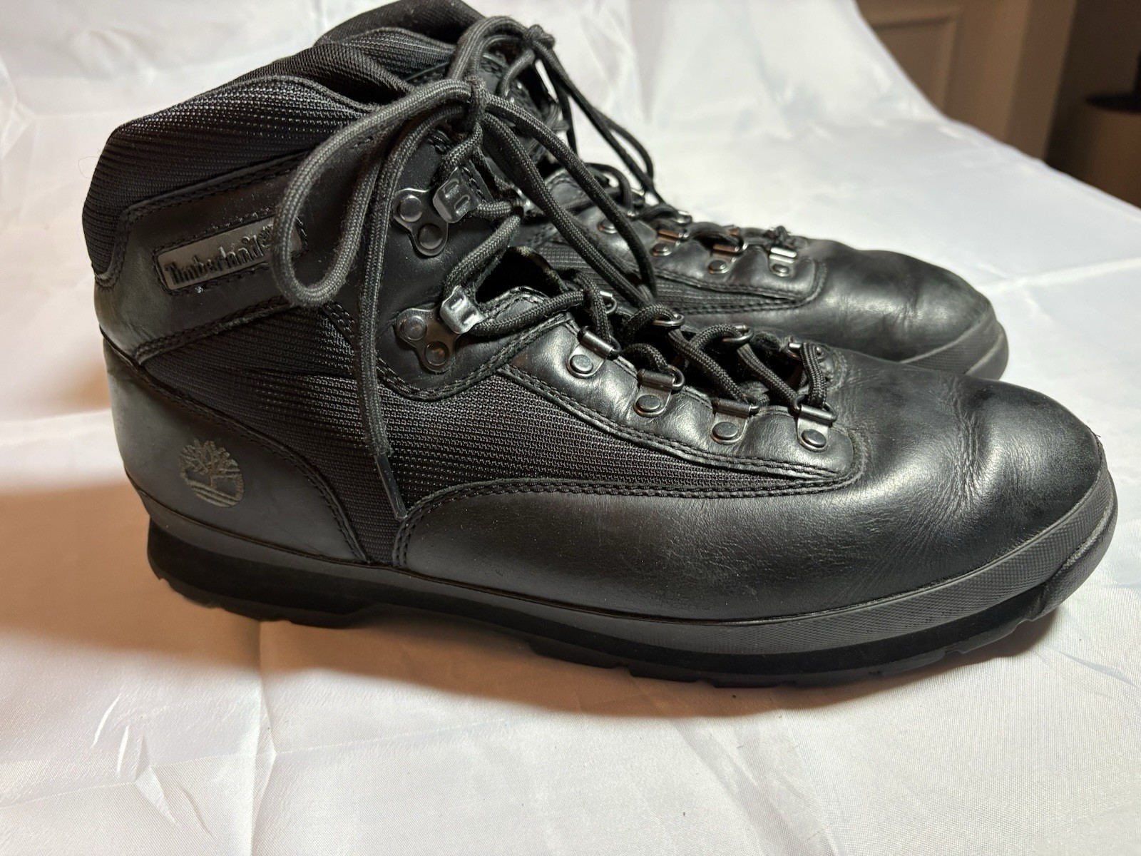 Timberland Boots Mens 13 M Euro Hiker Lace Up Ankle Boot 56038 Black Leather