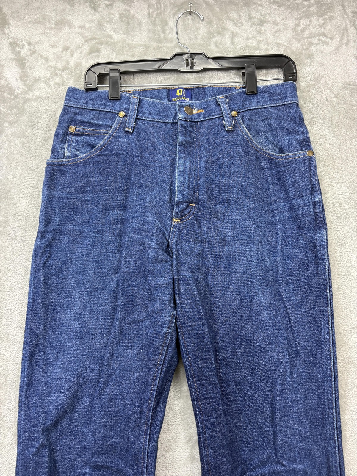Wrangler 47MWZ Regular Fit Jeans Mens 32×36 Blue Straight Leg Cowboy Cut Denim