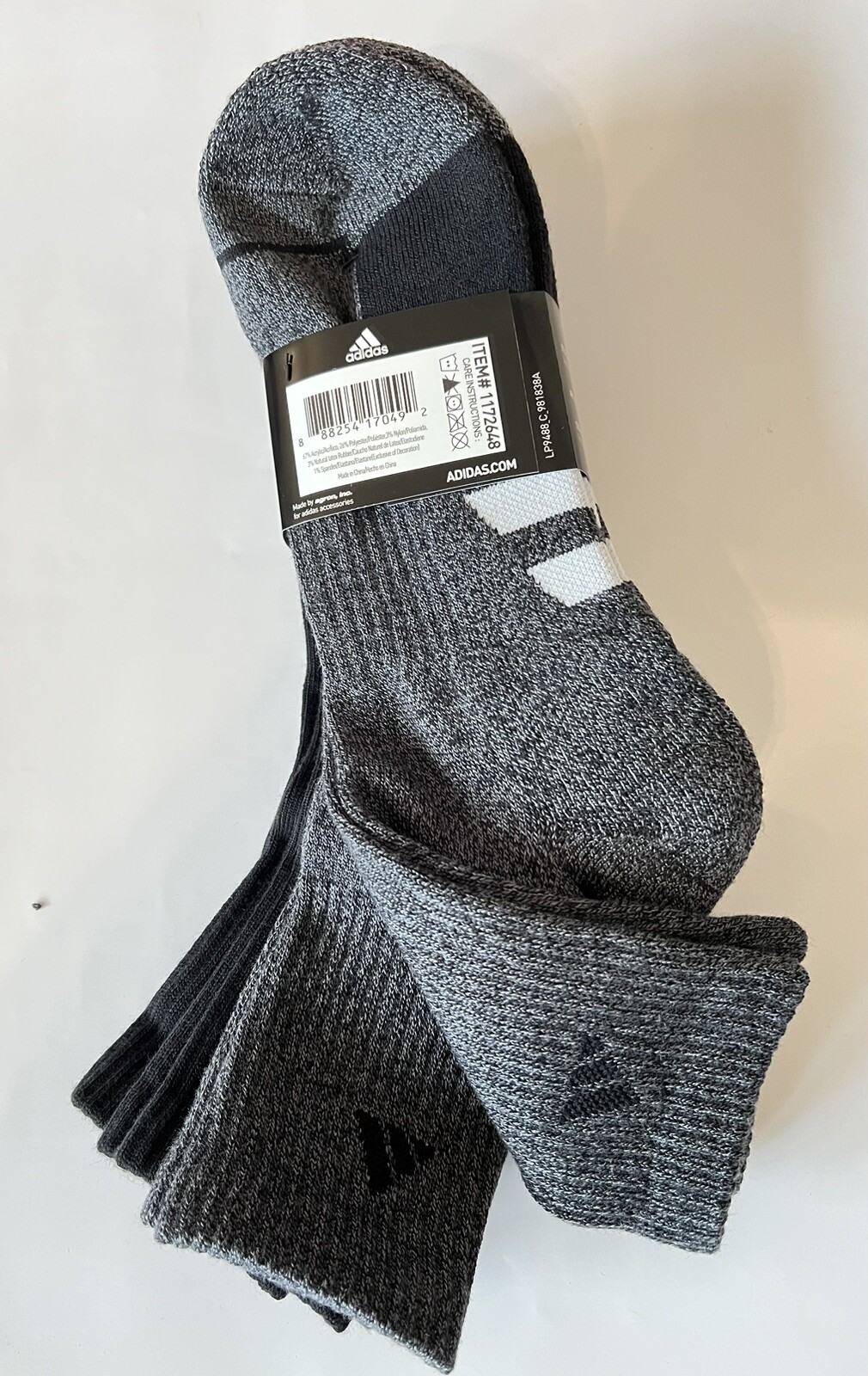 NWT Adidas Men’s High Quarter Sock, 4-pair