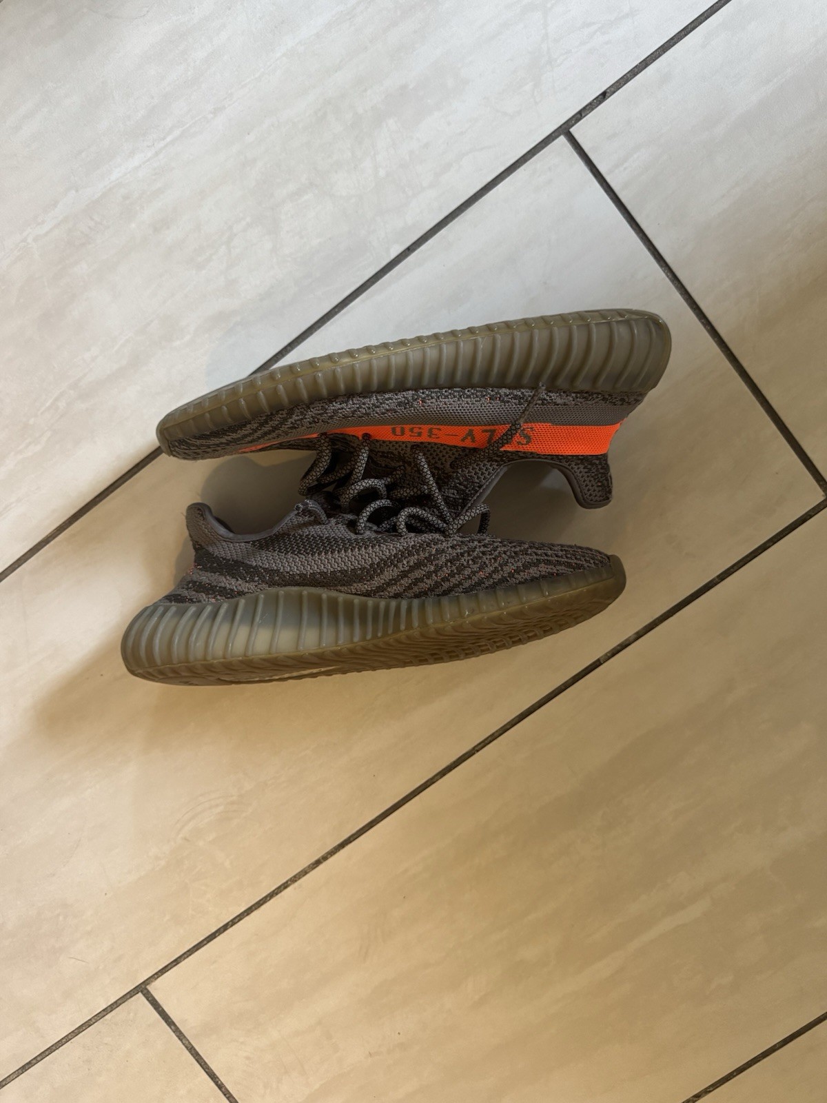 adidas Yeezy Boost 350 V2 Beluga Gray Orange Primeknit Men’s Low Top Sneakers