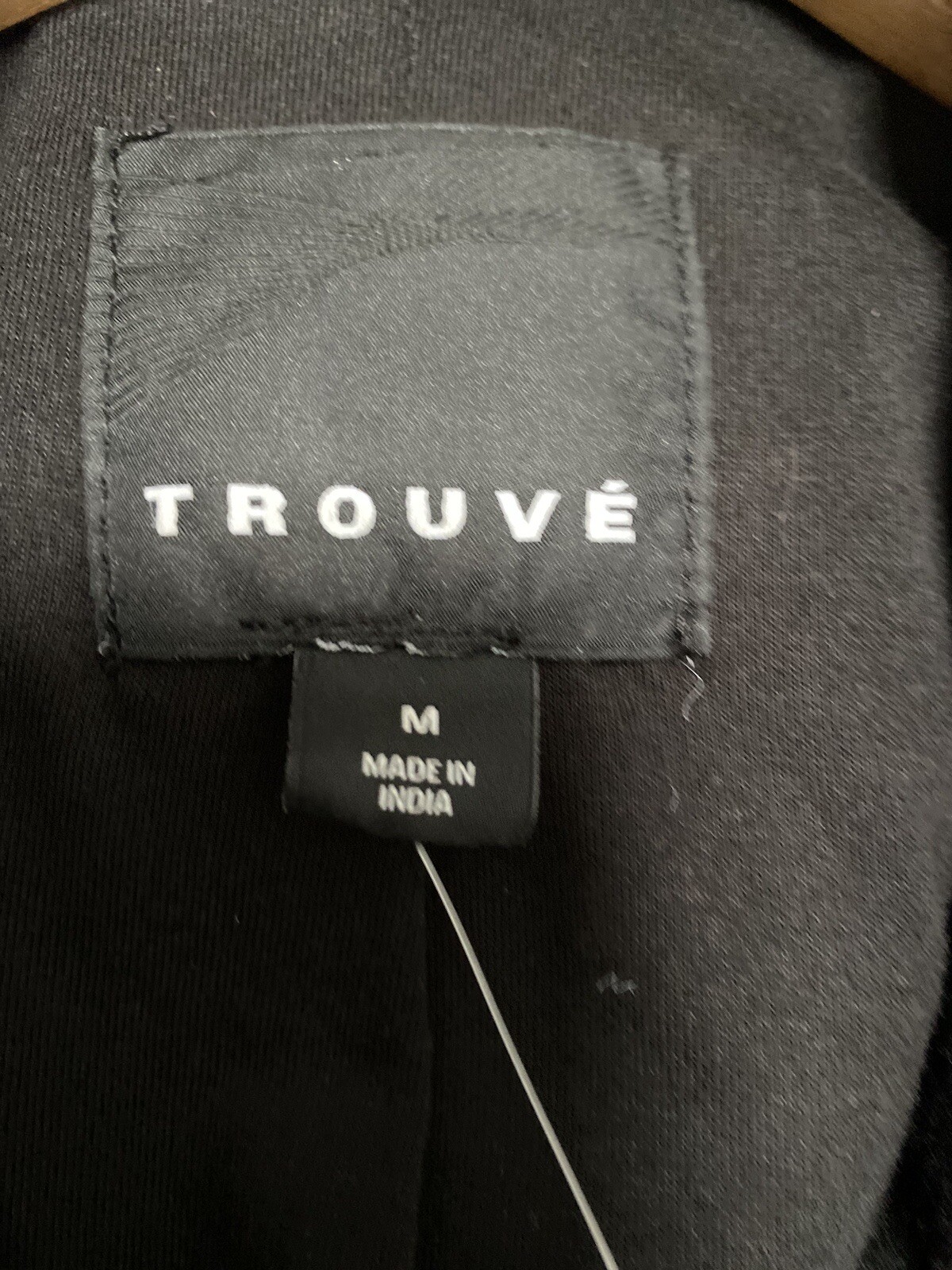 TROUVÉ Quilted 100% Leather Trim & Wool Blend Moto Jacket Women’s Sz M $258 NEW!