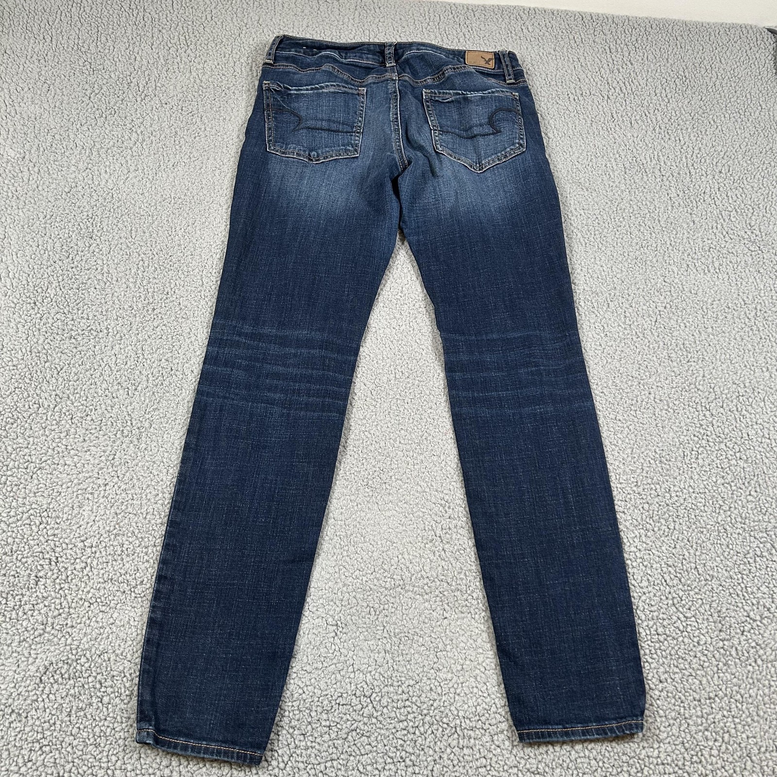 American Eagle Jegging Jeans Womens 6 Blue Mid Rise Super Stretch Denim Pants