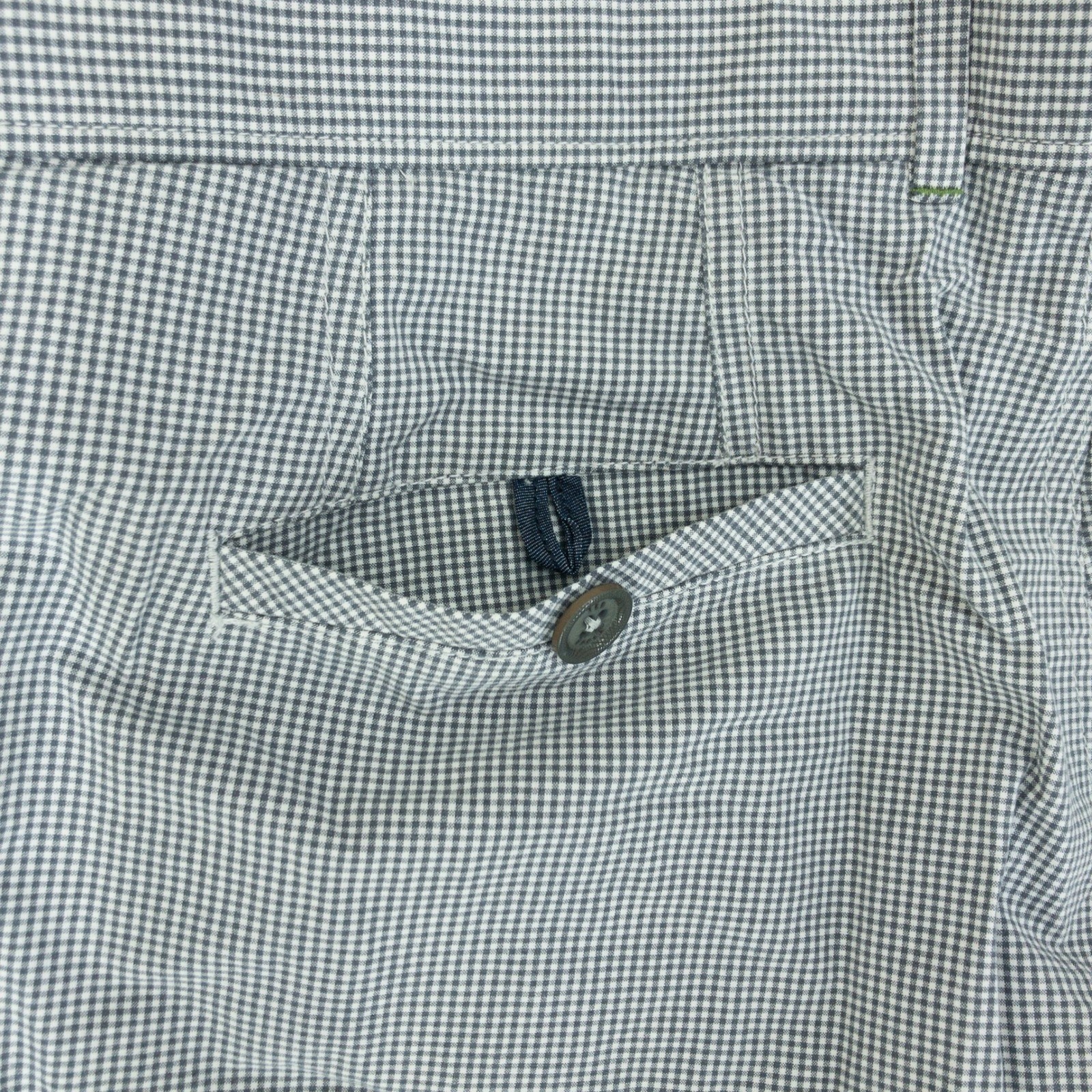 Ted Baker Shorts Mens Size 40R Blue Gingham Micro Check Casual 100% Cotton