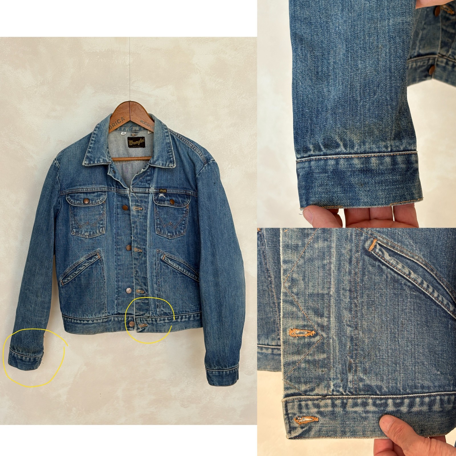 Size 44US / 54EU. Authentic 70s Maverick denim Jacket – Made in USA