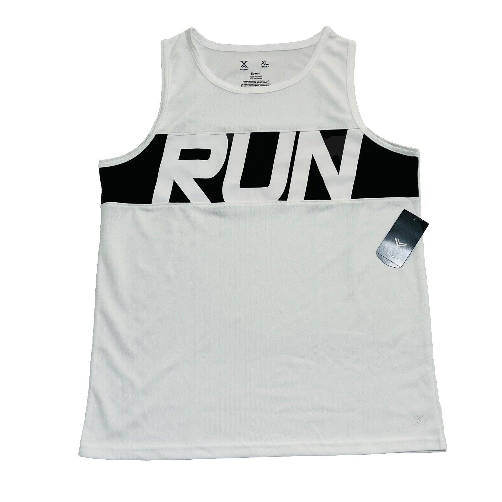 Xersion Ever Air Boys Big Husky Tank Top XL 18/20 Quick Dry White/Black NWT