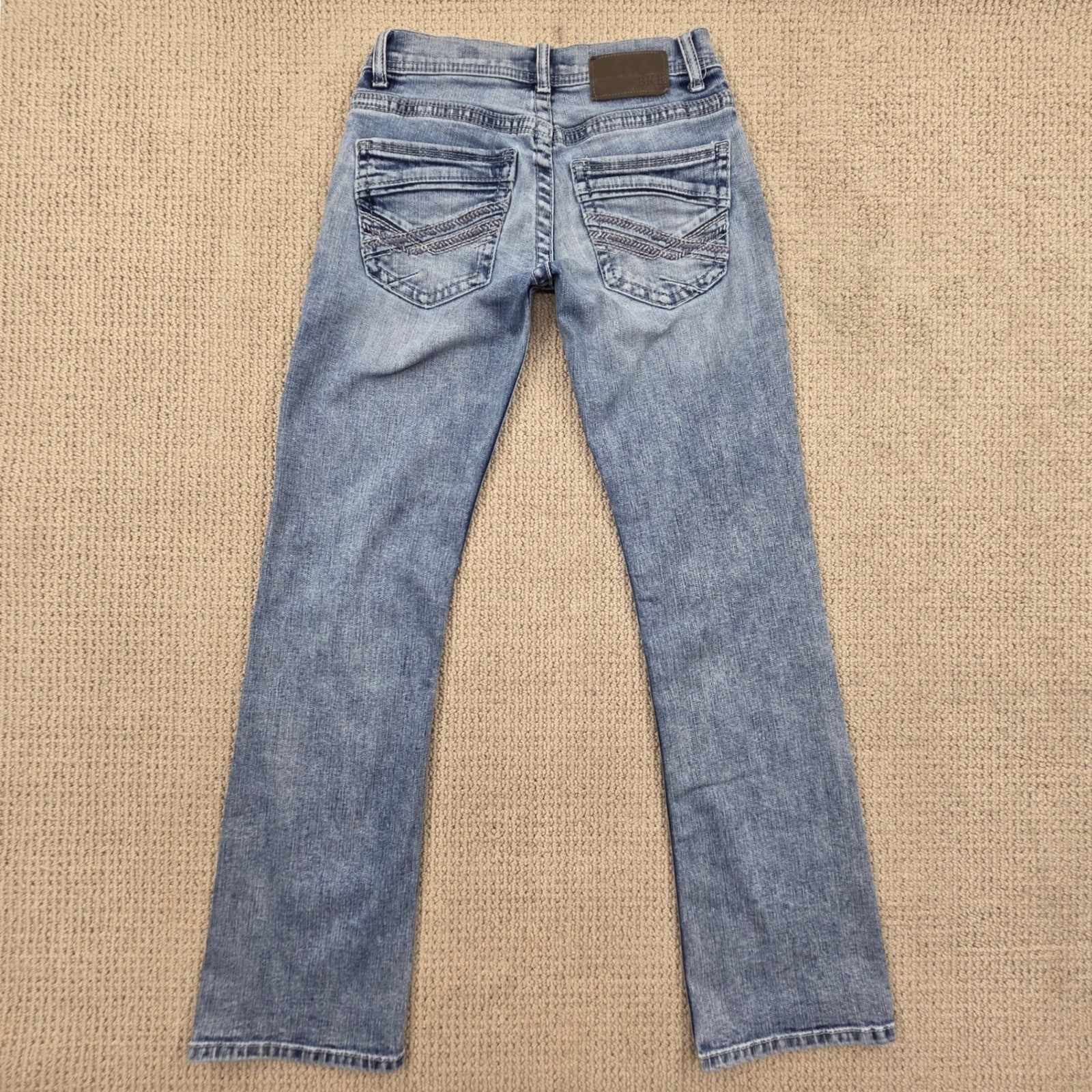 BKE Aiden Jeans Slim Straight ABS21445 Light Wash Blue Mens 26×32