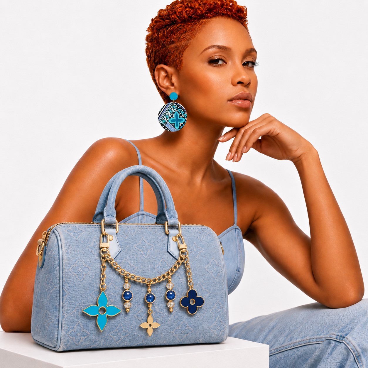 Blue Crush Curated Earrings & Bag Accessory Collection