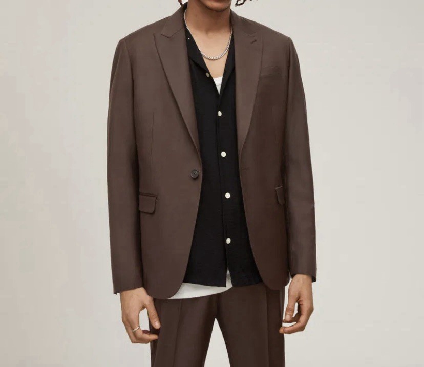 ALLSAINTS Men’s Wool Bland Cina Blazer Brown sz 40r