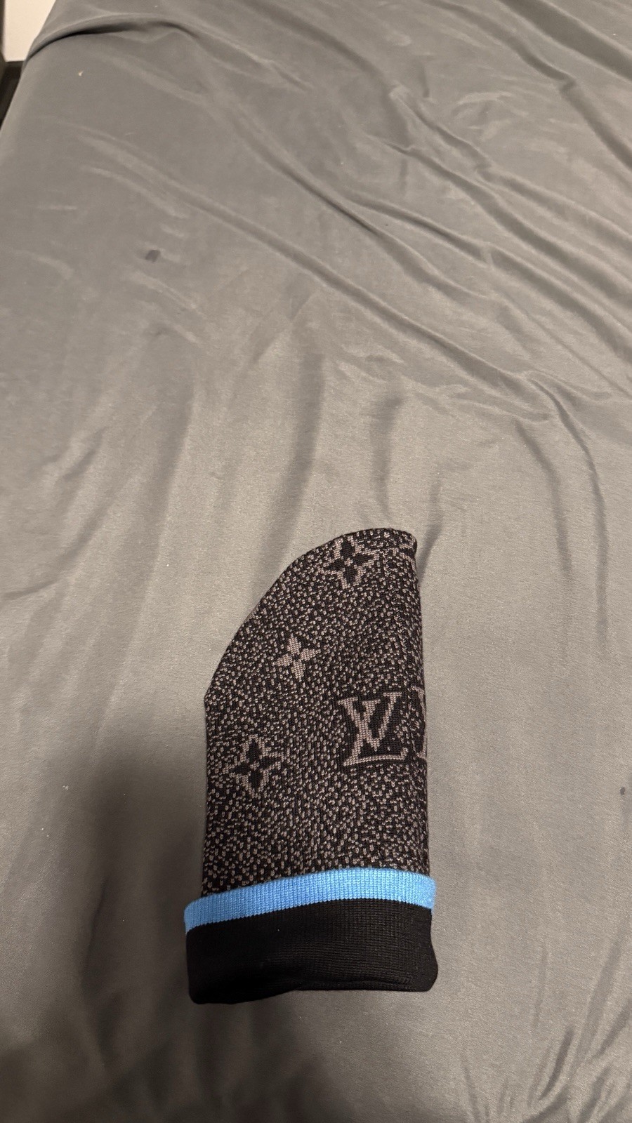 Louis Vuitton Monogram Beanie Black Blue Beige Designer Hat One Size Men