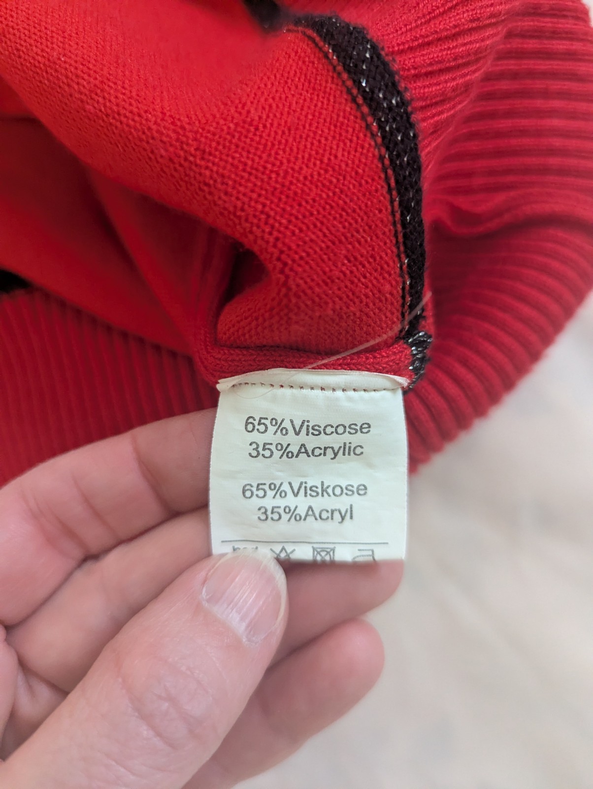 Grace Karin Red Cardigan Sweater Women’s Small Pearl Button Knit Office Preppy