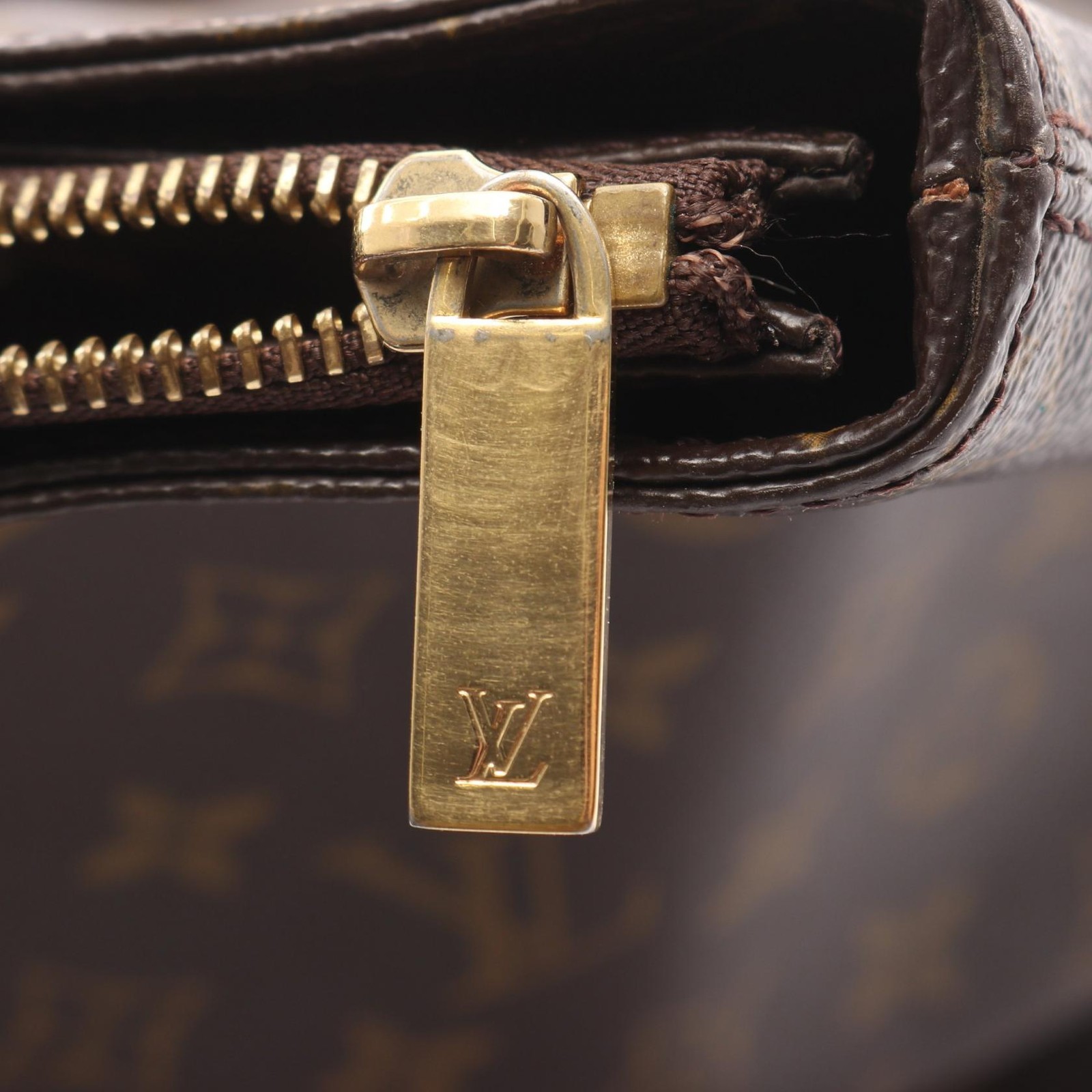 LOUIS VUITTON Cabas Mezzo Tote shoulder Bag M51151 Monogram leather Brown Used