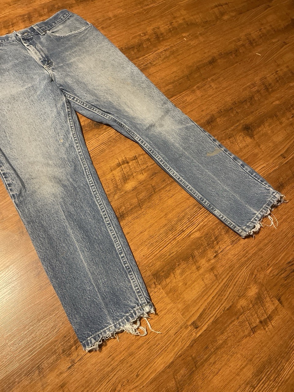 Vintage Lee Paint Splatter Blue Straight Jeans