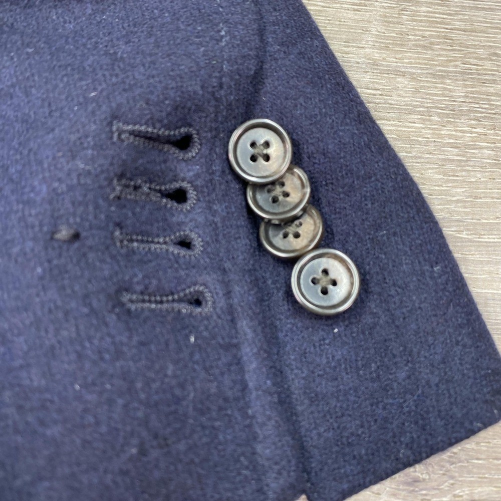 Banana Republic Blazer 44R Blue Wool Italian Mario Bellucci Surgeon Cuff