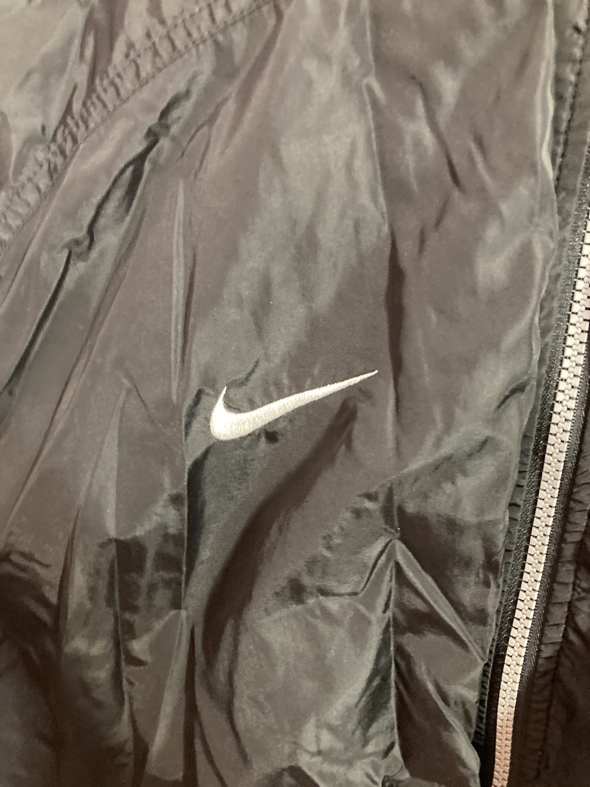 Nike Team Men’s Black Full-Zip Mesh Lined Windbreaker Jacket XL Zipper Missing