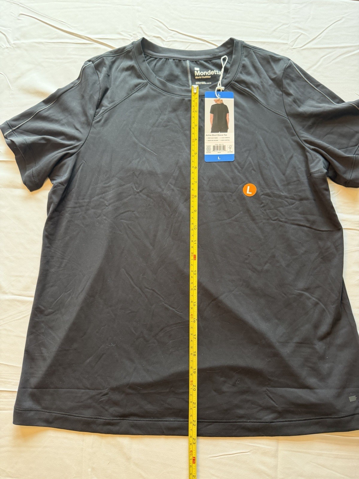 Mondetta World Outfitter Women’s Active Stretch Short Sleeve Tee Shirt Black-NWT