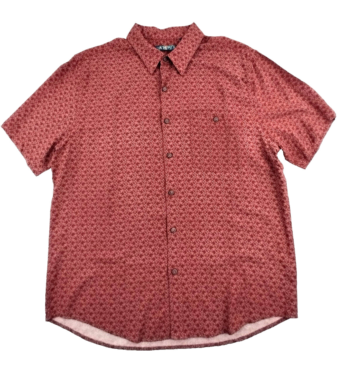 Shirt Cambia Casual Button Down Lightweight Cool Rayon Easy Care Marine Theme