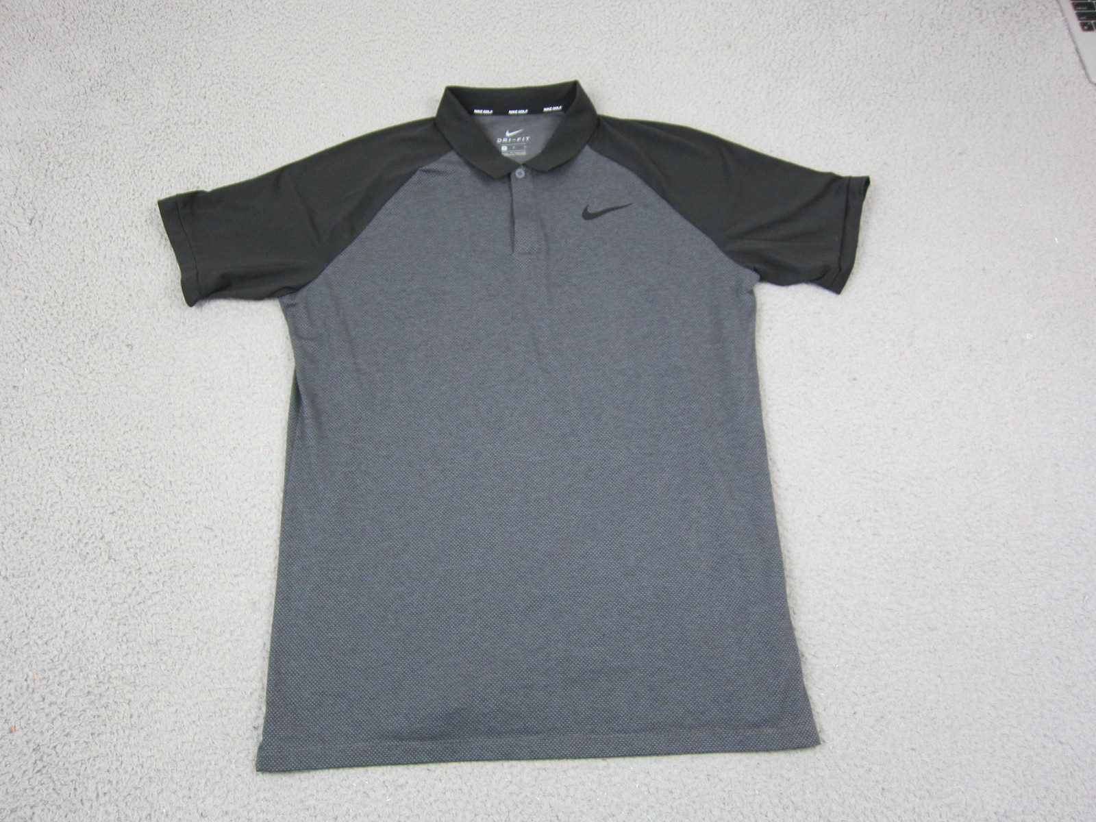 Nike Golf Polo Shirt Adult Medium Gray Knit Performance Dri Fit Mens Classic