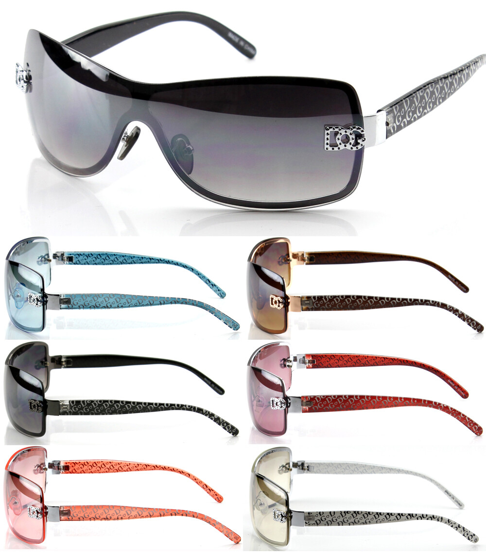Womens Shield Wrap Around Sunglasses Fashion Shades Tinted Lens Multi Colors New