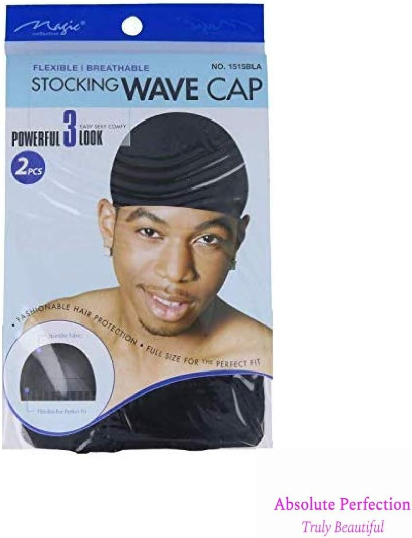 Pack of 2 Stocking Wave Cap Fit All Head Sizes