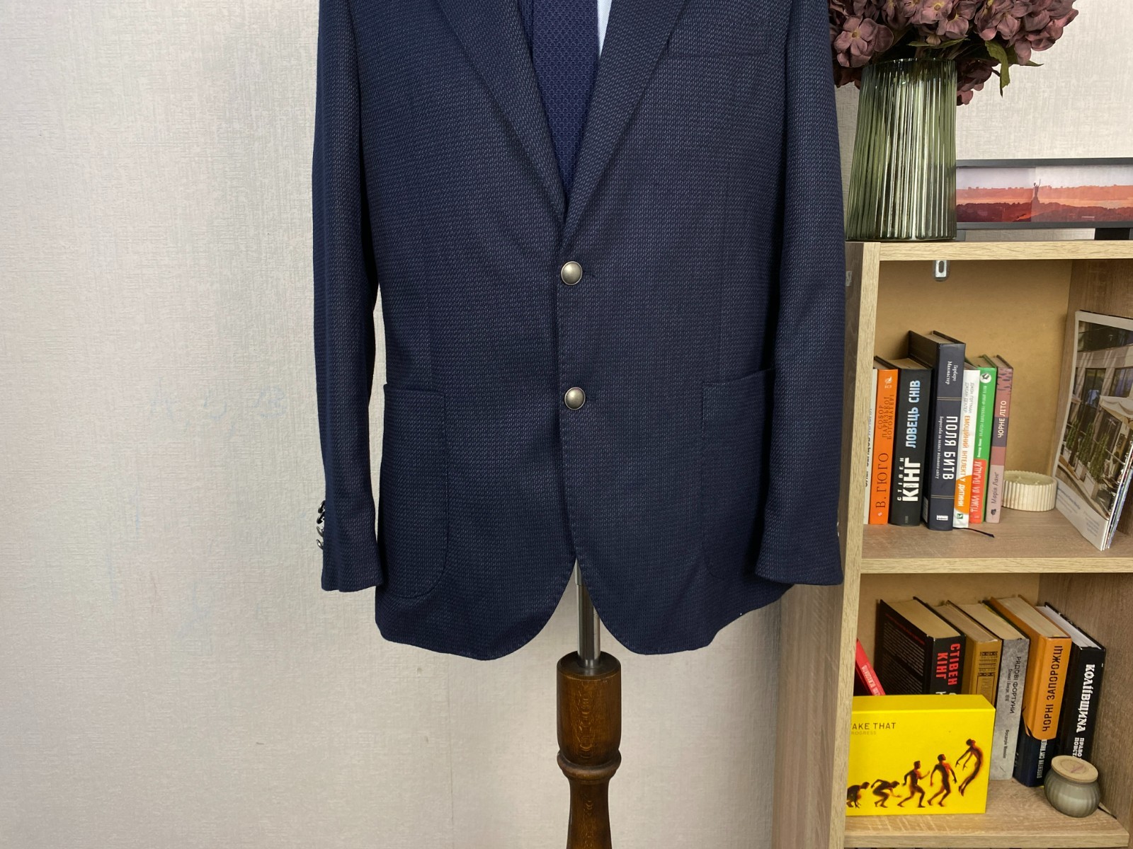 Linea Sartoriale Dark Blue Wool Cashmere Half Lined Silk Italian Blazer 42 EU 52