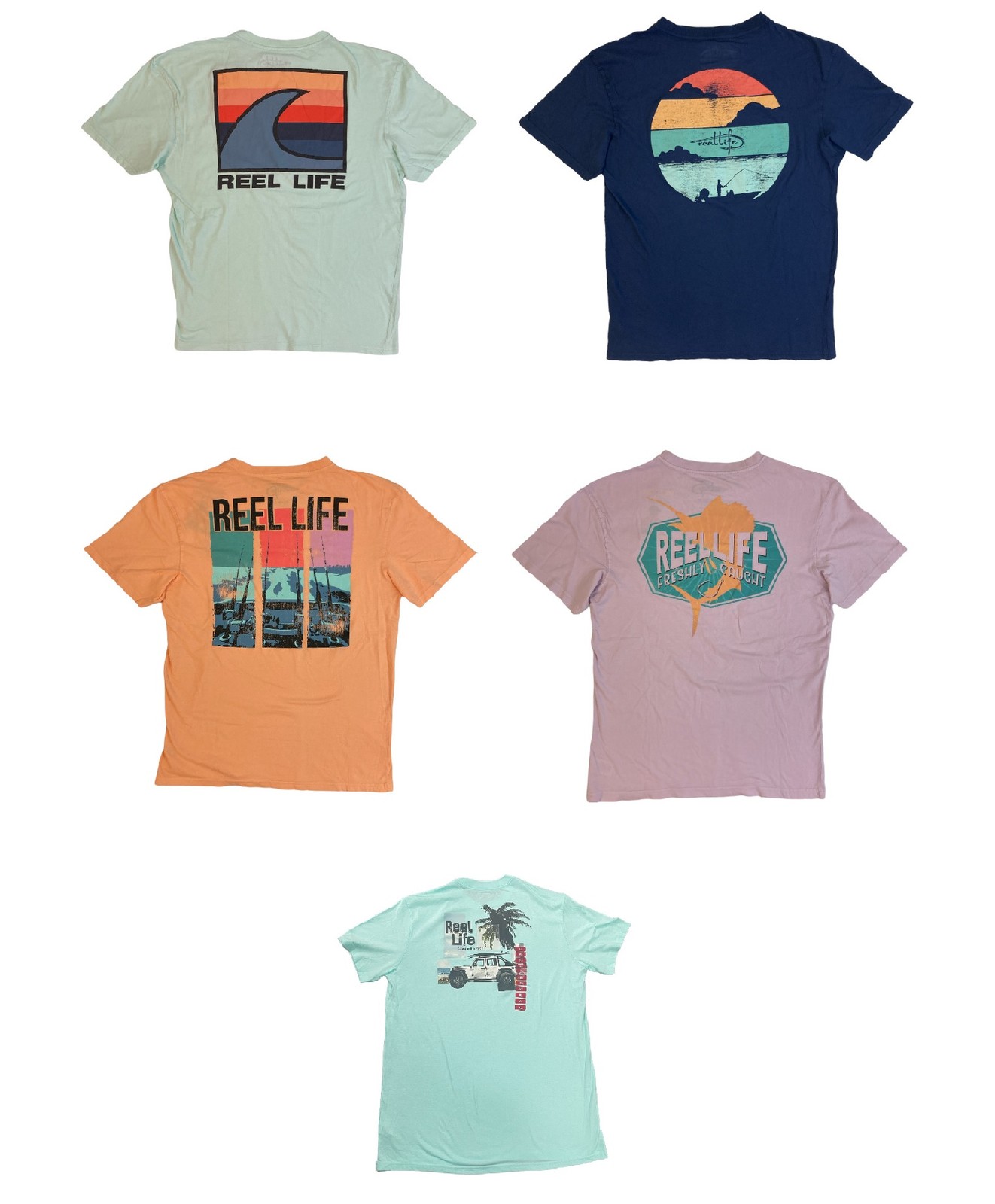 Reel Life Men’s Ocean Washed Short Sleeve Soft Pre-Shrunk Tee