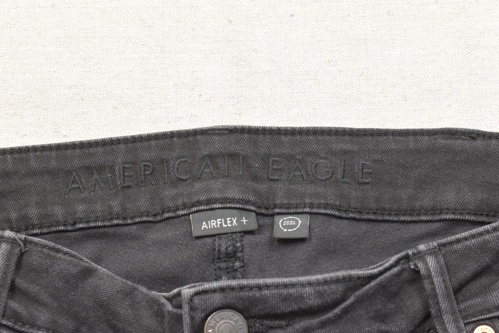 American Eagle Men’s Airflex+ Slim Straight Leg Black Jeans 40×32 Cotton