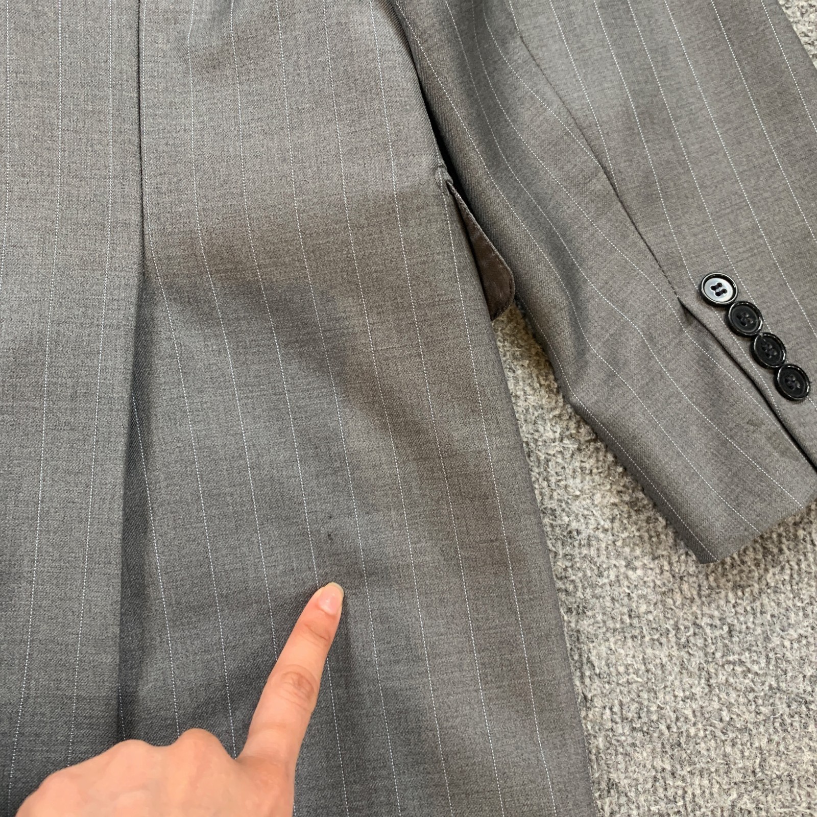 Ermenegildo Zegna Blazer Mens 48 (EU 58) Gray Trofeo Wool Pinstripe Two Button