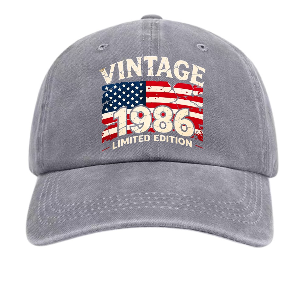 Born 1986 Vintage Limited Edition American Flag Patriotic Baseball Cap