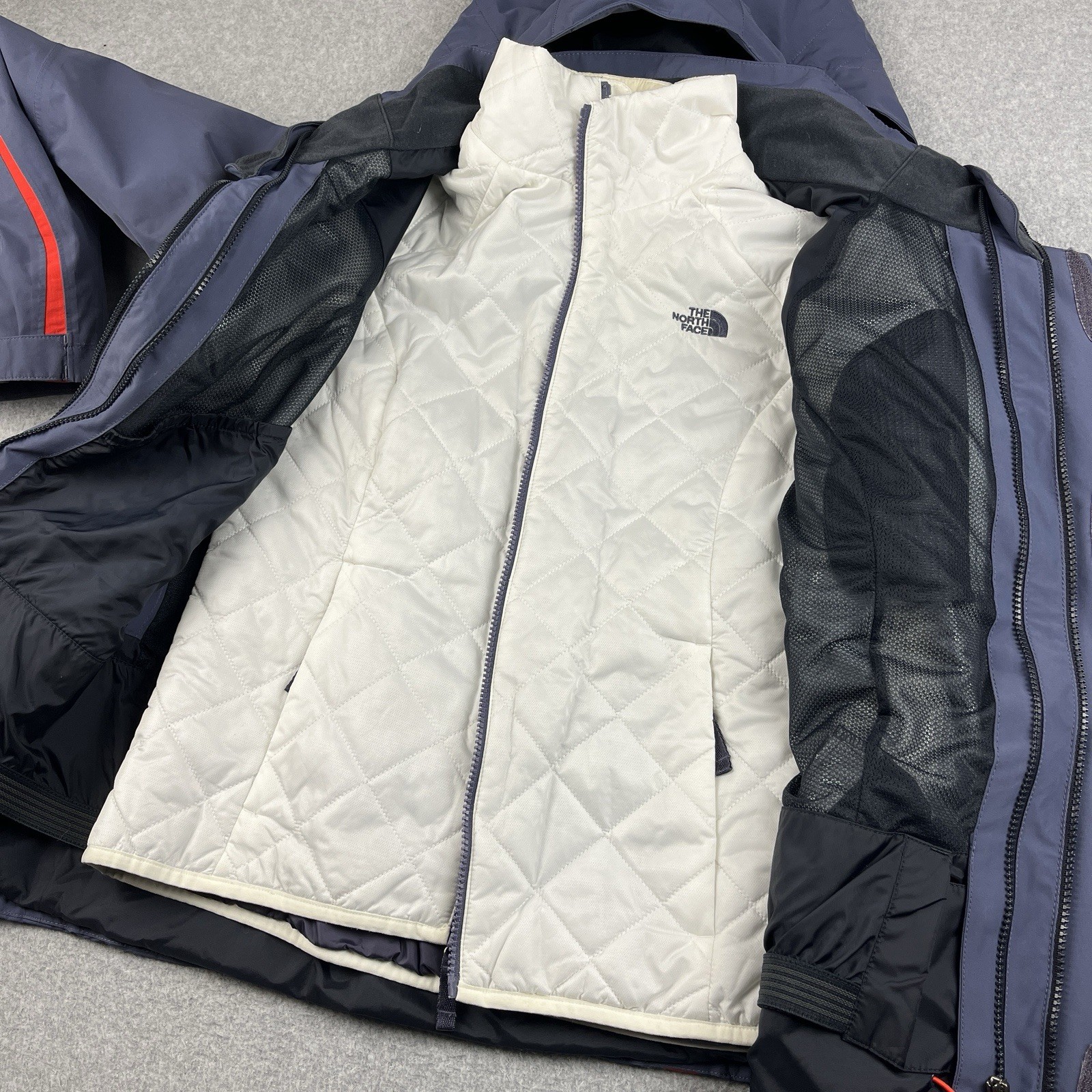 The North Face Ski Jacket Women Medium Hyvent Kira 2.0 Triclimate Greystone Blue