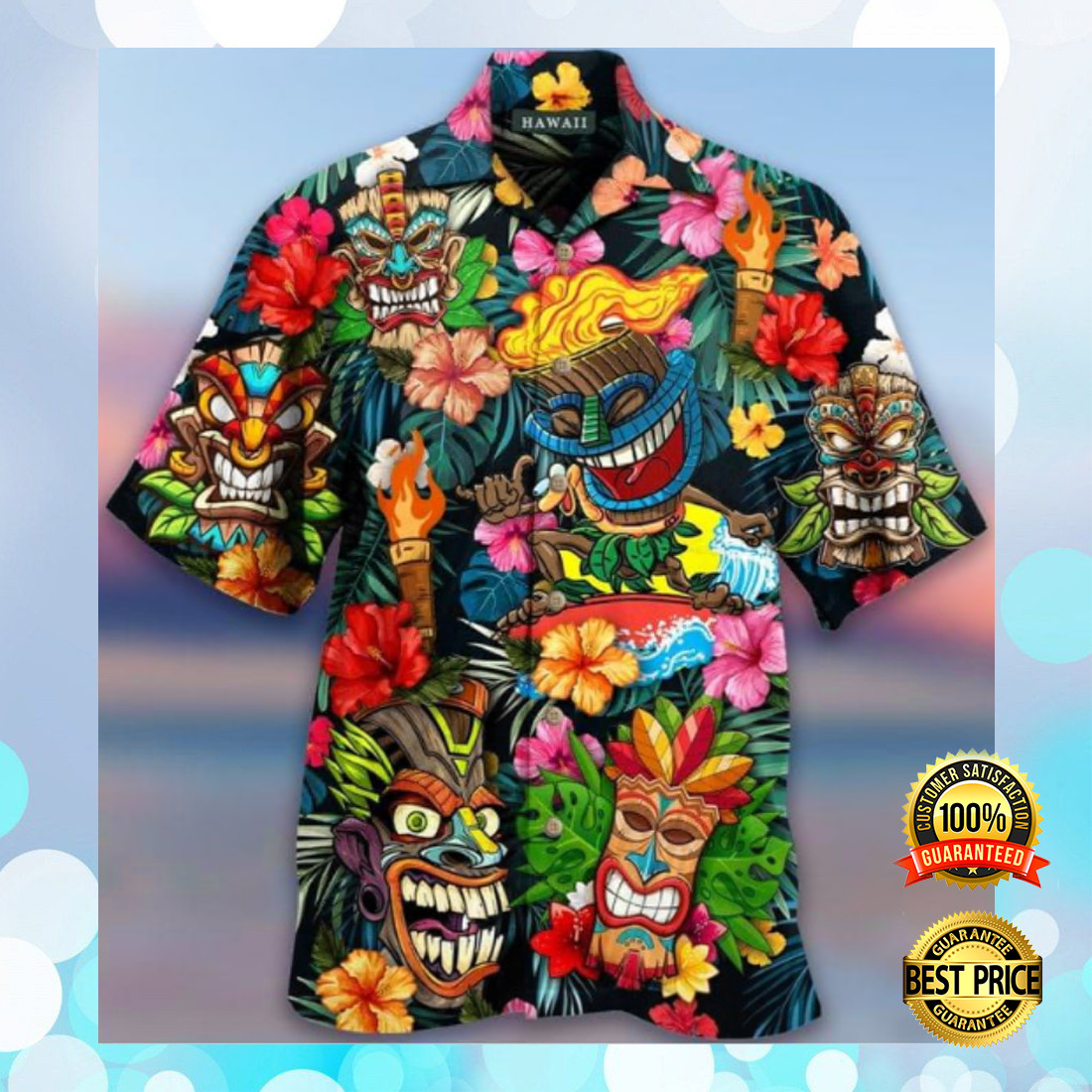 Aloha Tiki Tiki Hawaiian Shirt Dnstyle 120921 Summer Casual Beachwear