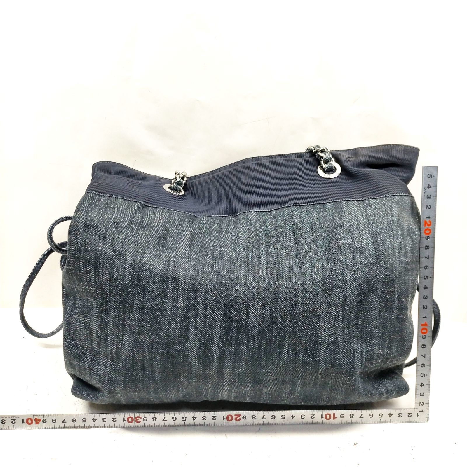 Chanel Tote Bag Navy Blue Denim 462603
