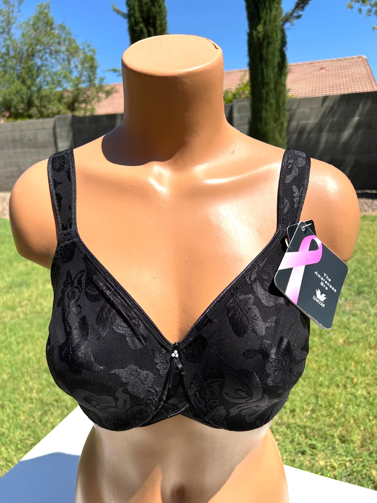 Wacoal 85567 Awareness Underwire Bra 32DD Black Full Coverage $72 NWOT