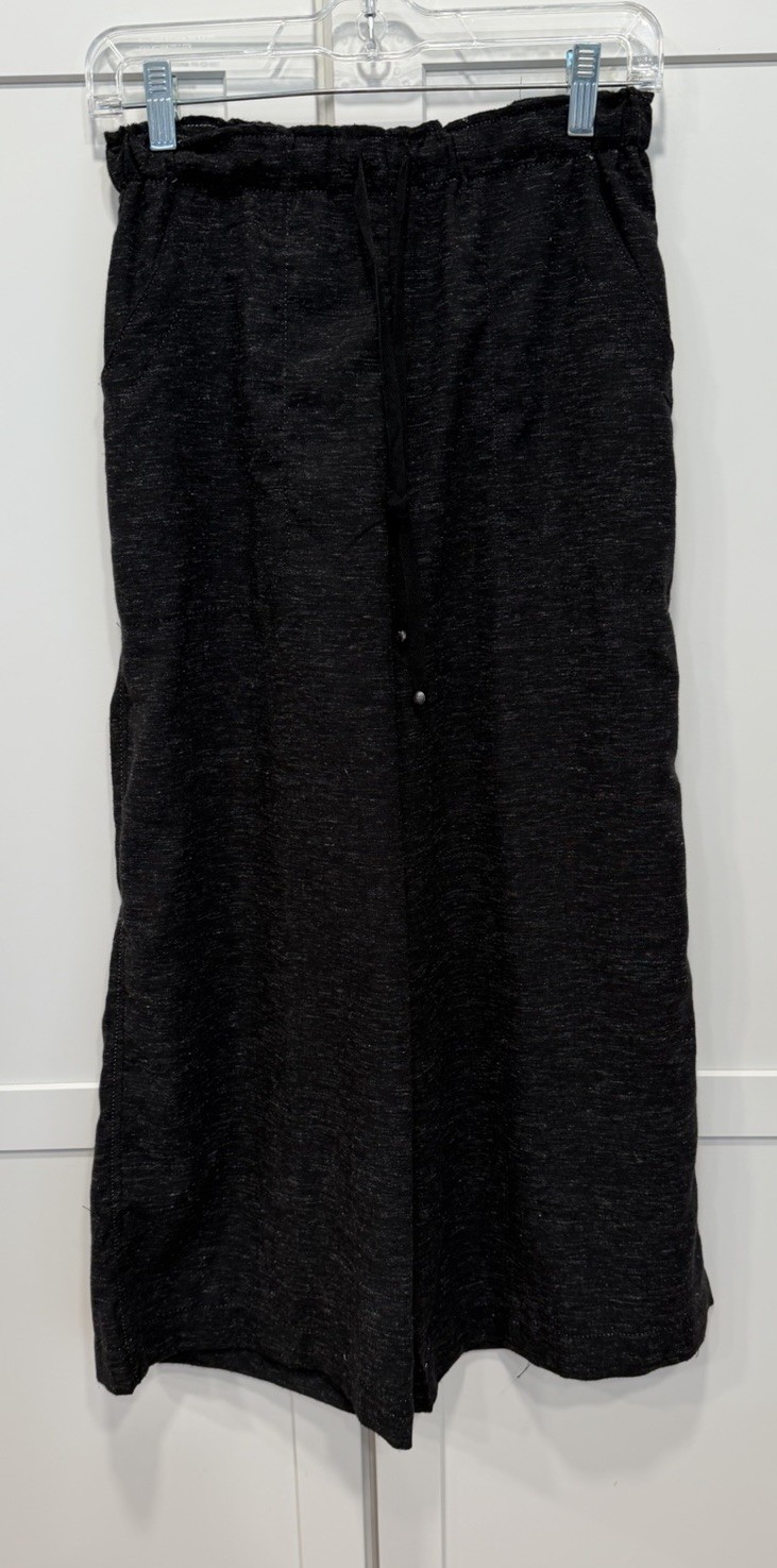 Max Studio London Women’s Black Wide-Leg Pants Drawstring Pockets S