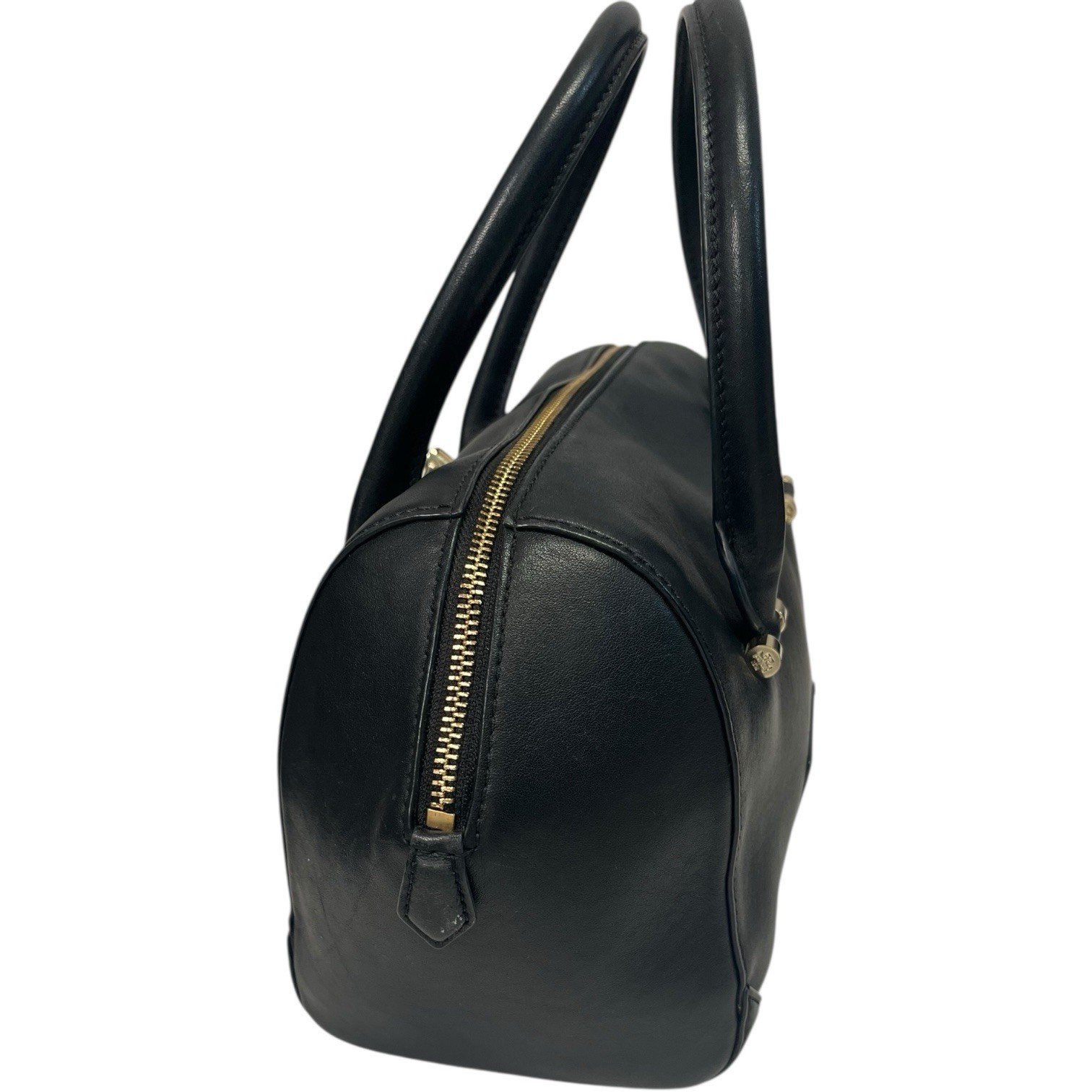 Tory Burch Robinson Satchel Womens Medium Black Leather Top Handle Designer
