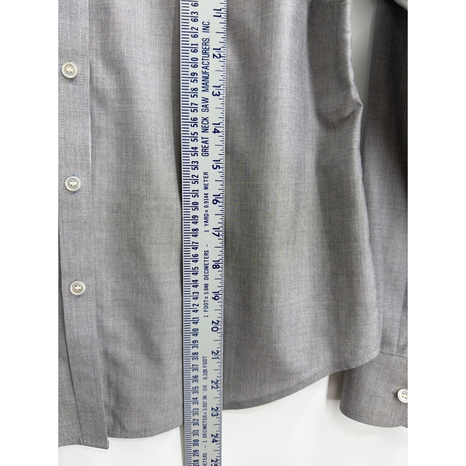Talbots Petites Grey Wrinkle Resistant Cotton Button Down Shirt Blouse 6P